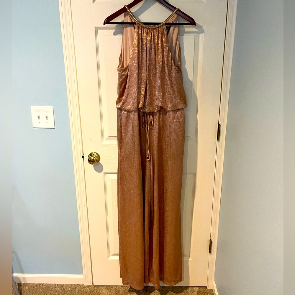 Vince Camuto shimmery gold jumpsuit